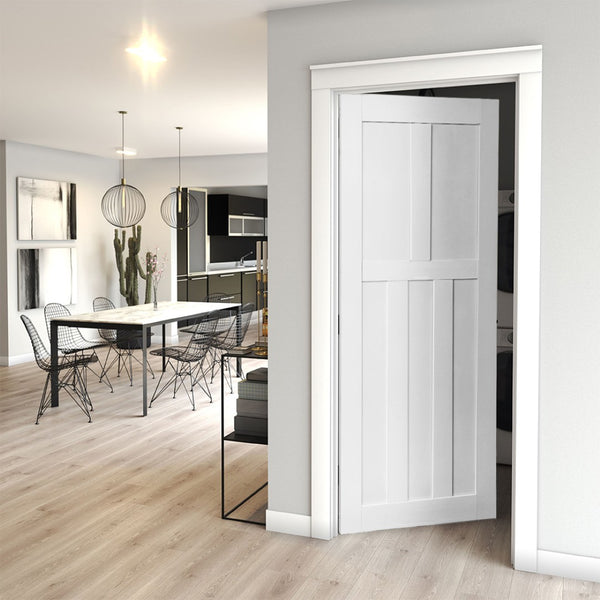 English Elm Crazy Elf Five Panel Primed Interior Door Slab Modern Farmhouse Ready to Paint W936104282