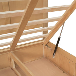 English Elm Full Solid Wood Platform Bed with 2 Under-Bed Drawers, Storage Slats, Sturdy Pine Frame, 600lb Capacity GX000545AAD-1