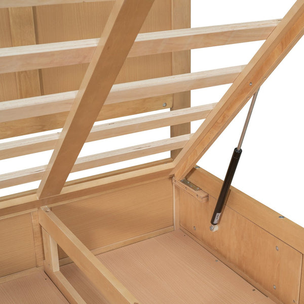 English Elm Full Solid Wood Platform Bed with 2 Under-Bed Drawers, Storage Slats, Sturdy Pine Frame, 600lb Capacity GX000545AAD-1