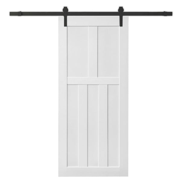 English Elm Crazy Elf Five Panel Primed Interior Door Slab Modern Farmhouse Ready to Paint W936104282