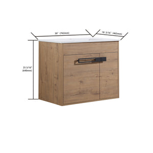 English Elm 30 Inch Bathroom Vanity With Sink – Transform Your Space With Modern, Versatile Design & Storage! W999S00077