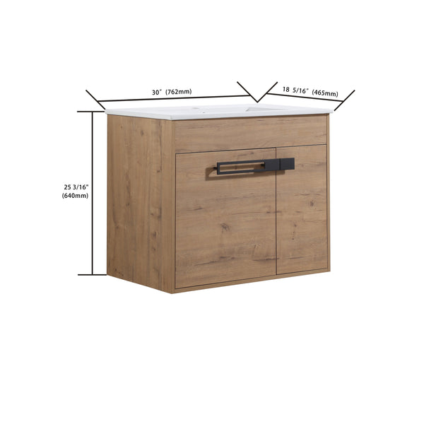 English Elm 30 Inch Bathroom Vanity With Sink – Transform Your Space With Modern, Versatile Design & Storage! W999S00077