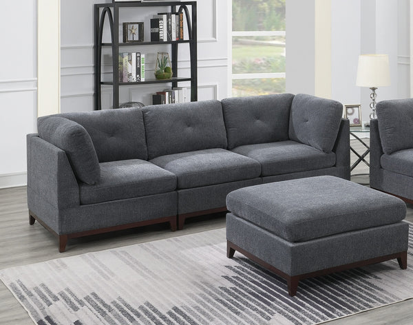 English Elm Ash Grey Chenille Modular Sofa Set - 6Pc Living Room Couch With Flexible Layouts & Cozy Design B011S00366