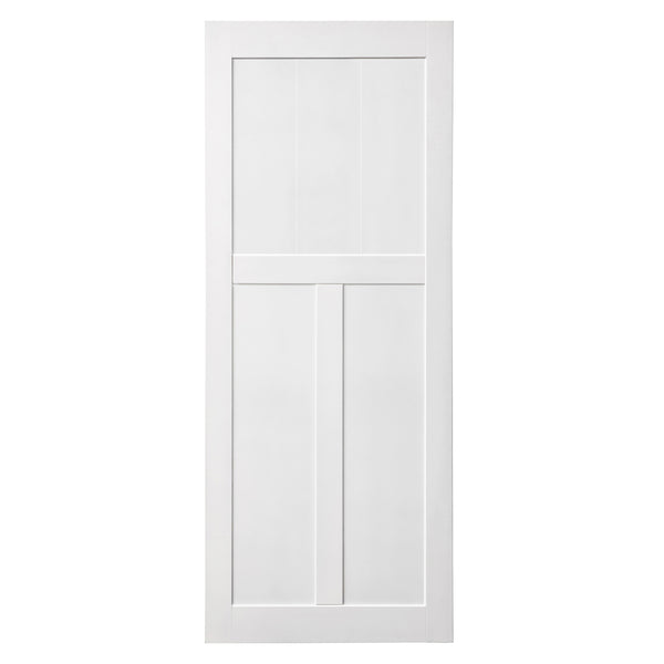 English Elm CRAZY 28" x 84" Primed Real Door Slab – 3-Layer Waterproof, Anti-Deformation, Pre-Drilled DIY Ready W936104309