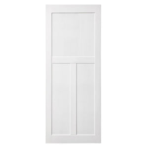 English Elm Crazy Elf Triple Primed Barn Door Slab with Sliding Hardware Kit for Modern Interiors W936S00050