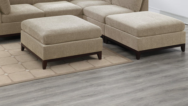 English Elm Modular Large Chenille Ottoman with Tufted Cushion and Exposed Wood Base — Stylish Comfortable Seat Camel 37 L x 37 W x 15 H B011104327