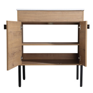 English Elm 30 Inch Bathroom Vanity With Sink – Transform Your Space With Modern, Versatile Design & Storage! W999S00077