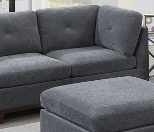 English Elm Ash Grey Chenille Modular Sofa Set - 6Pc Living Room Couch With Flexible Layouts & Cozy Design B011S00366
