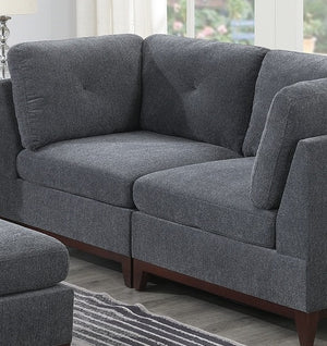 English Elm Ash Grey Chenille Modular Sofa Set - 6Pc Living Room Couch With Flexible Layouts & Cozy Design B011S00366