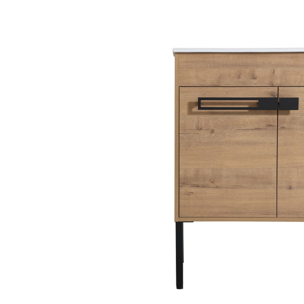 English Elm 24 Dual-Purpose 24" Bathroom Vanity Cabinet with Soft-Close Doors, Adjustable Shelf, Floor or Wall Mount W999104319