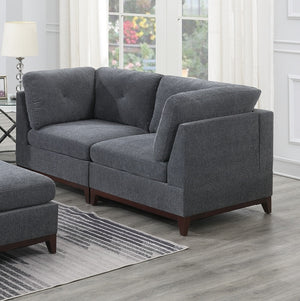 English Elm Ash Grey Chenille Modular Sofa Set - 6Pc Living Room Couch With Flexible Layouts & Cozy Design B011S00366