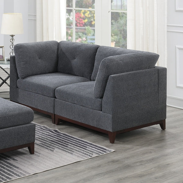 English Elm Ash Grey Chenille Modular Sofa Set - 6Pc Living Room Couch With Flexible Layouts & Cozy Design B011S00366