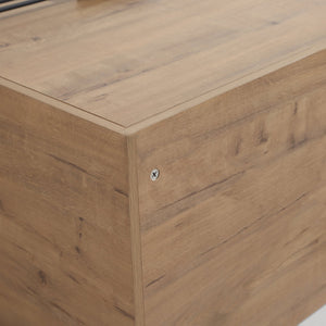 English Elm 24 24 Inch Bathroom Vanity with Ceramic Sink, Freestanding or Wall-Mount, Soft-Close Doors, Storage W999S00076