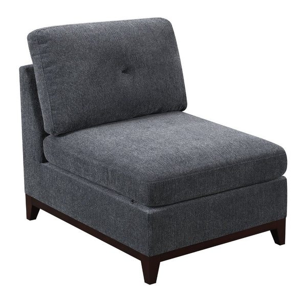 English Elm Modular Armless Chair Ash Chenille Tufted Cushion Exposed Wood Base Living Room B011104329
