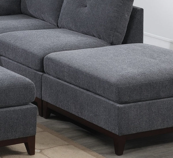 English Elm Modular Armless Chair Ash Chenille Tufted Cushion Exposed Wood Base Living Room B011104329