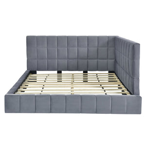 English Elm Full Size Velvet Upholstered Daybed Sofa Frame Mid-century Modern Guest Room Bed LP000715AAE-1