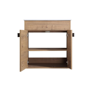 English Elm 24 Dual-Purpose 24" Bathroom Vanity Cabinet with Soft-Close Doors, Adjustable Shelf, Floor or Wall Mount W999104319