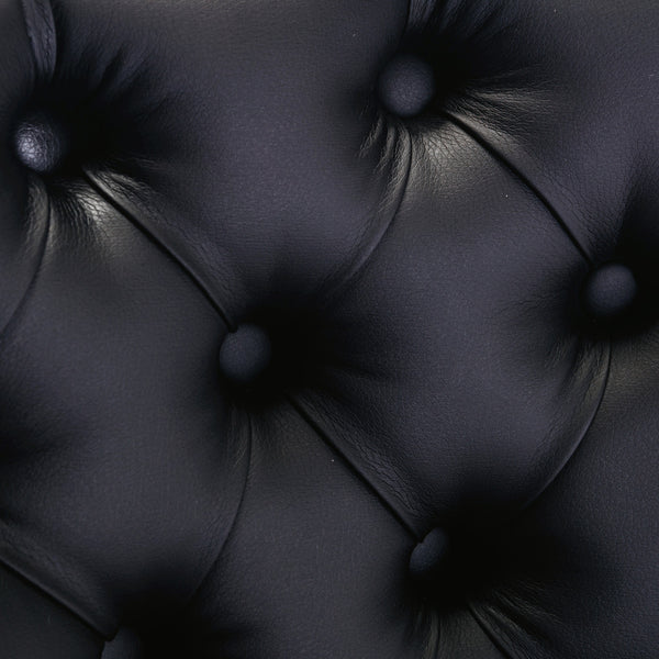 English Elm A&A Modern Nikki Collection Tufted Dining Chair with Solid Wood Frame, High-Rebound Cushion, Nailhead Trim Black PU W114390197