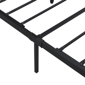 English Elm King Steel Platform Bed Wood Headboard Built-in Usb Outlet Under Storage Modern Frame W311119789