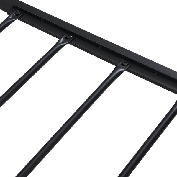 English Elm King Steel Platform Bed Wood Headboard Built-in Usb Outlet Under Storage Modern Frame W311119789