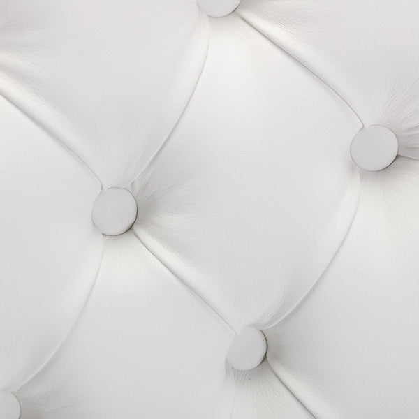 English Elm A&A Modern Nikki Collection Tufted Dining Chair with Solid Wood Frame, High-Rebound Cushion, Nailhead Trim White+Black W114390195