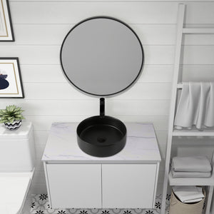 English Elm Ceramic Art Basin Vessel Sink – Stylish Above-Counter Bathroom Sink, Durable Glazed Easy-Clean Design W999104414