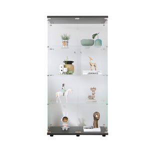 Hearth and Haven Exuberant Two-door Glass Display Cabinet with 4 Shelves, Black W1806S00007