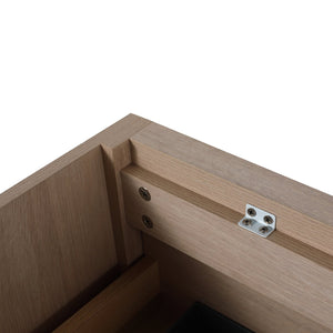 English Elm 24" Modern Bathroom Vanity With Black Ceramic Sink & 2 Soft-Close Drawers For Stylish Storage W999S00079