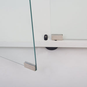 English Elm Two-Door Glass Display Cabinet - Elegant Curio Bookshelf With 2 Shelves For Any Room, White Finish W1806104441-GIGA