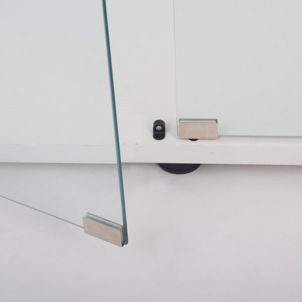 English Elm Two-Door Glass Display Cabinet - Elegant Curio Bookshelf With 2 Shelves For Any Room, White Finish W1806104441-GIGA