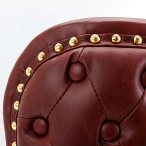 English Elm A&A Modern Swivel Barstools with Adjustable Height and Tufted PU Back for Home, Pub, Kitchen Island Burgundy W114390977