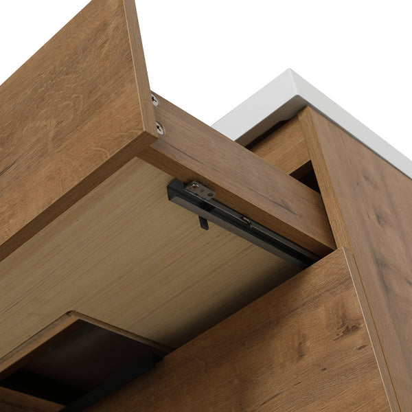 English Elm 30 Inch Bathroom Vanity With Resin Sink - Wall-Mounted, Soft-Closing Drawers, Modern Oak Finish W999S00080