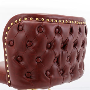 English Elm A&A Modern Swivel Barstools with Adjustable Height and Tufted PU Back for Home, Pub, Kitchen Island Burgundy W114390977