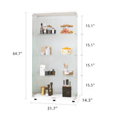 Hearth and Haven Exuberant Two-door Glass Display Cabinet with 4 Shelves, White W1806S00008