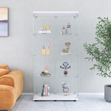 Hearth and Haven Exuberant Two-door Glass Display Cabinet with 4 Shelves, White W1806S00008