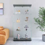 Hearth and Haven Exuberant Two-door Glass Display Cabinet with 4 Shelves, Black W1806S00007