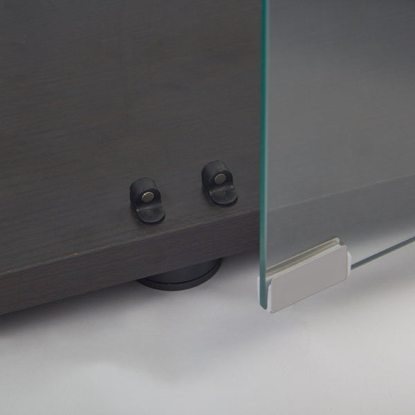 English Elm Two-Door Glass Display Cabinet With 2 Shelves – Elegant Curio Bookshelf For Collectibles & Decor W1806104442-GIGA