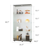 Hearth and Haven Exuberant Two-door Glass Display Cabinet with 4 Shelves, Black W1806S00007