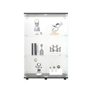 English Elm Two-Door Glass Display Cabinet With 3 Shelves – Elegant Curio For Living Room, Office & Bedroom Decor W1806104445-GIGA