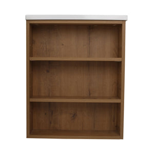 English Elm 30 Inch Bathroom Vanity With Resin Sink - Wall-Mounted, Soft-Closing Drawers, Modern Oak Finish W999S00080