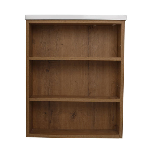 English Elm 30 Inch Bathroom Vanity With Resin Sink - Wall-Mounted, Soft-Closing Drawers, Modern Oak Finish W999S00080