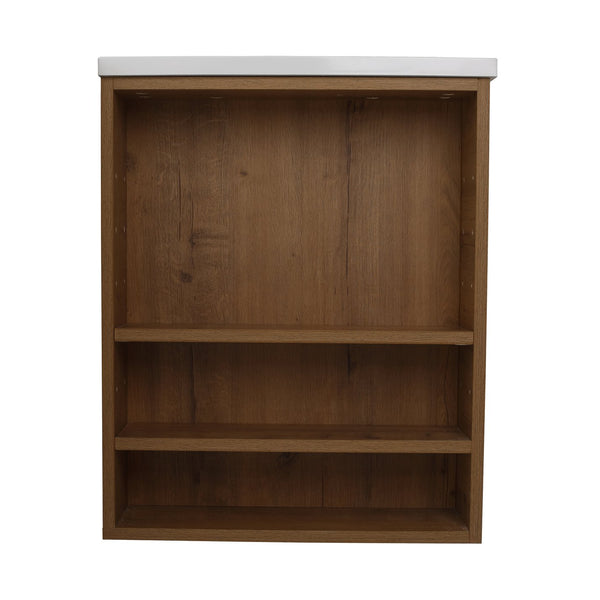 English Elm 30 Inch Bathroom Vanity With Resin Sink - Wall-Mounted, Soft-Closing Drawers, Modern Oak Finish W999S00080