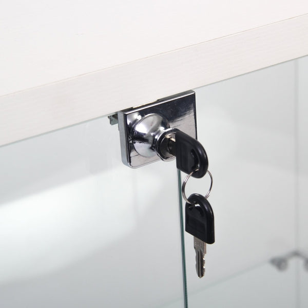 English Elm Two-Door Glass Display Cabinet With 4 Shelves - Modern Curio Bookshelf For Living Room Or Office Elegance W1806S00016-GIGA