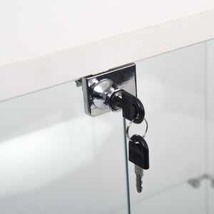 English Elm Two-Door Glass Display Cabinet With 4 Shelves - Elegant Curio Bookshelf For Living Room & Office W1806S00008-GIGA