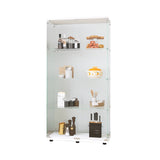 Exuberant Two-door Glass Display Cabinet with 4 Shelves, White