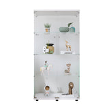 Hearth and Haven Exuberant Two-door Glass Display Cabinet with 4 Shelves, White W1806S00008