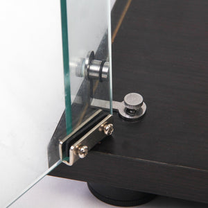 English Elm Two-Door Glass Display Cabinet With 4 Shelves, Modern Floor Standing Curio For Living Room & Office W1806S00007-GIGA