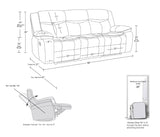 English Elm Transitional Leather-Air Reclining Sofa