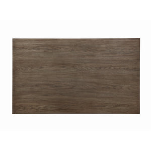 English Elm Wire Brushed Brown Dining Table with Two Hidden End Drawers, Oak Veneer Casual 60" x36" B011104522