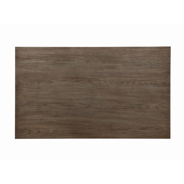 English Elm Wire Brushed Brown Dining Table with Two Hidden End Drawers, Oak Veneer Casual 60" x36" B011104522